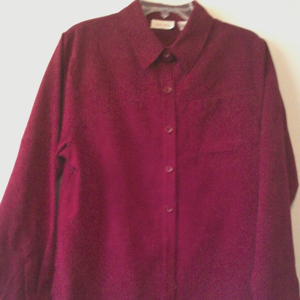 BEAUTIFUL RED STUDIO WORKS "FAUX SUEDE" SHIRT